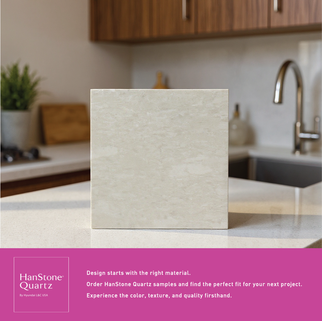 A Warm Contemporary Kitchen Featuring HanStone Cremosa Leather