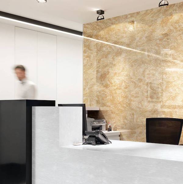 Moreno by Hanex Solid Surfaces on wall in office