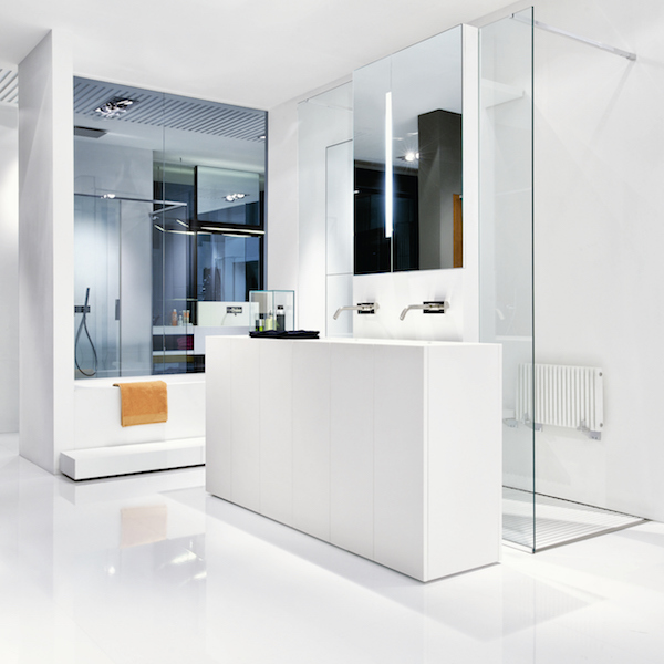 Neo White by Hanex Solid Surfaces in bathroom