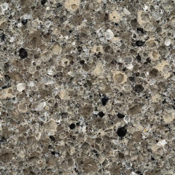 HanStone Quartz Blackburn grey and black uniform patterned quartz countertop surface