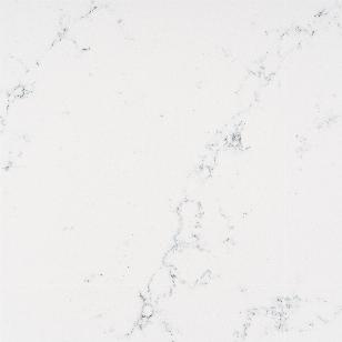 HanStone Quartz Tranquility white quartz counter top surface with charcoal vein